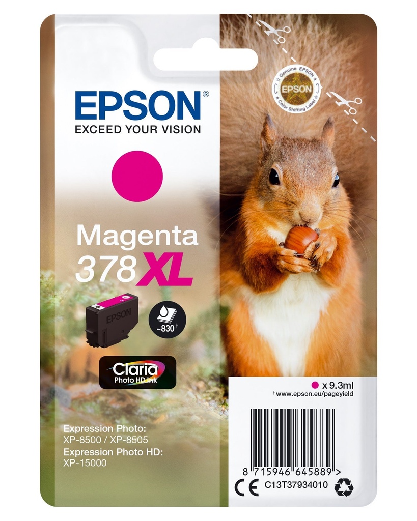 Bläck Epson T378 XL Magenta