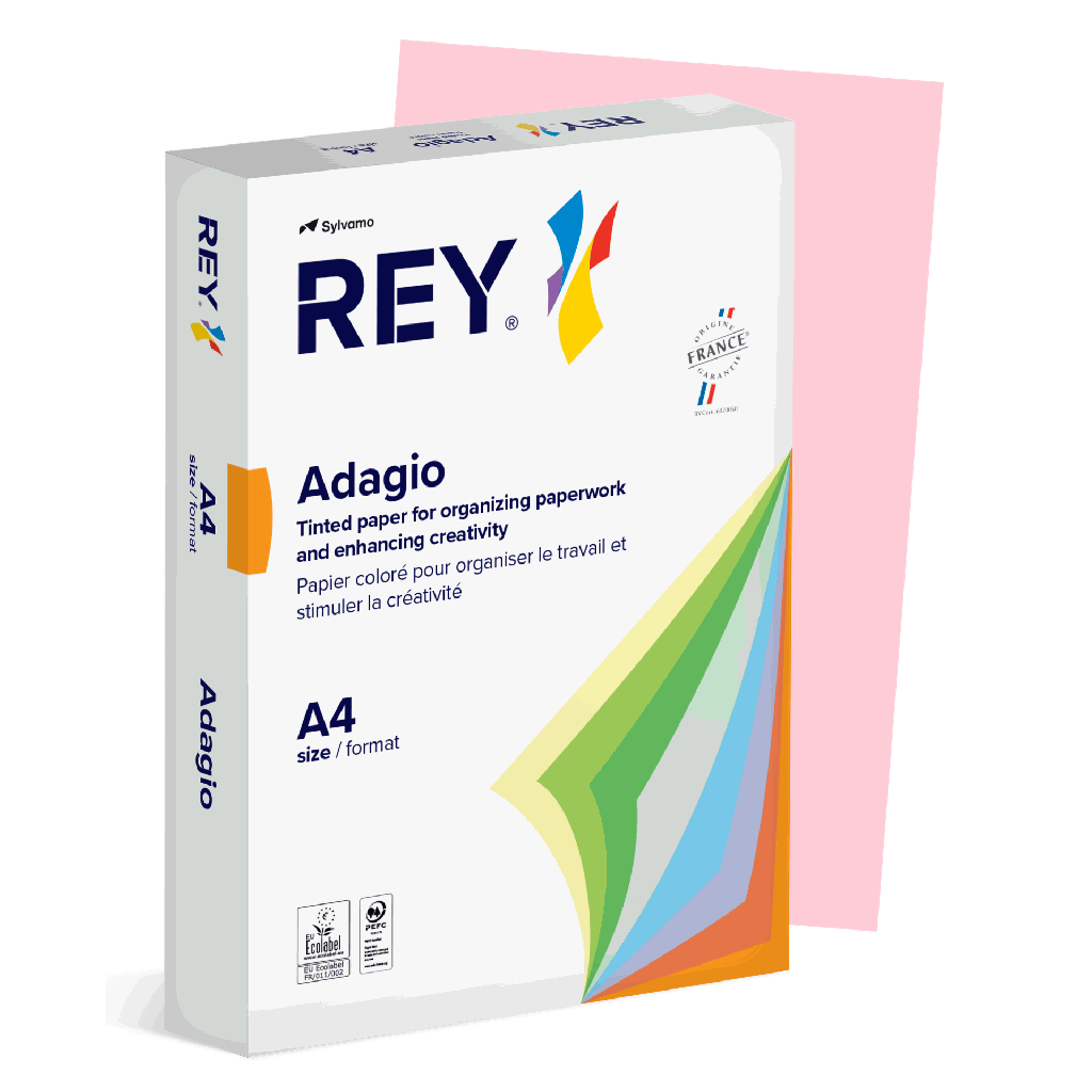 Färgat kopieringspapper Rey Adagio A4 80 g 500/fp Pink