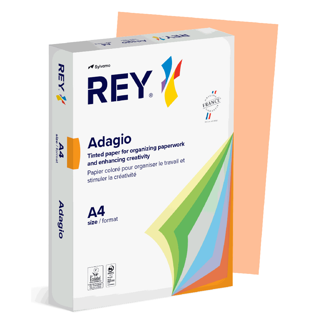 Färgat kopieringspapper Rey Adagio A4 80g 500/fp Salmon