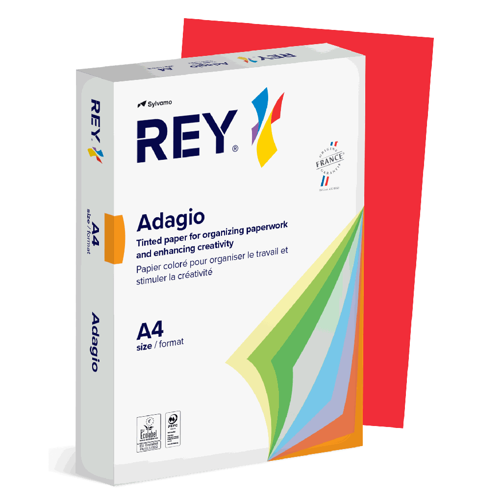 Färgat kopieringspapper Rey Adagio A4 160g 250/fp Red