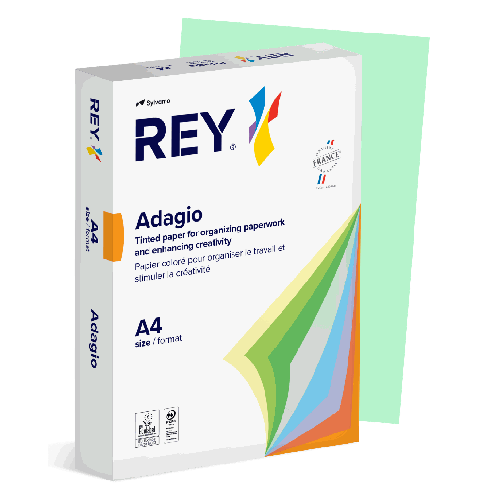 Färgat kopieringspapper Rey Adagio A4 160g 250/fp Green
