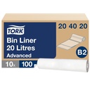 Soppåse B2 Tork 20 liter Vit 100/rl