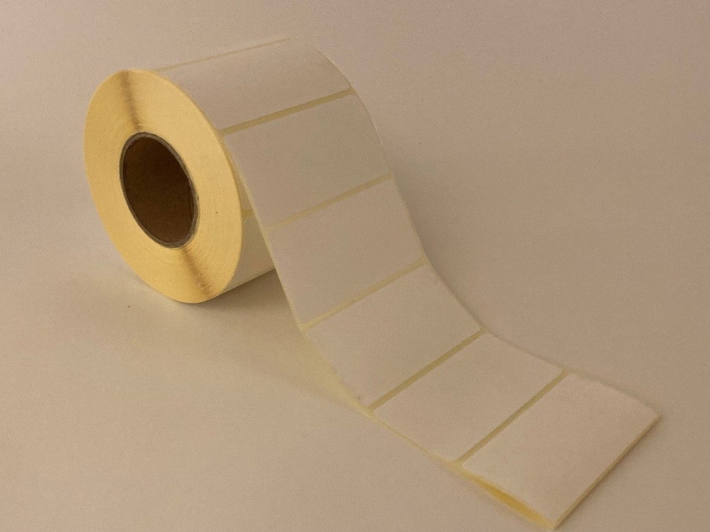 Thermoetikett 70x34 mm kärna 40 mm 1000st/rl