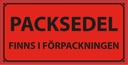Varningsetikett Packsedel 1000/rl