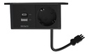Eluttag under bord 1 strömuttag + USB-A + USB-C
