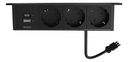 Eluttag under bord 3 strömuttag + USB-A + USB-C