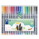 Fiberpenna Staedtler 0,3 20 st/fp