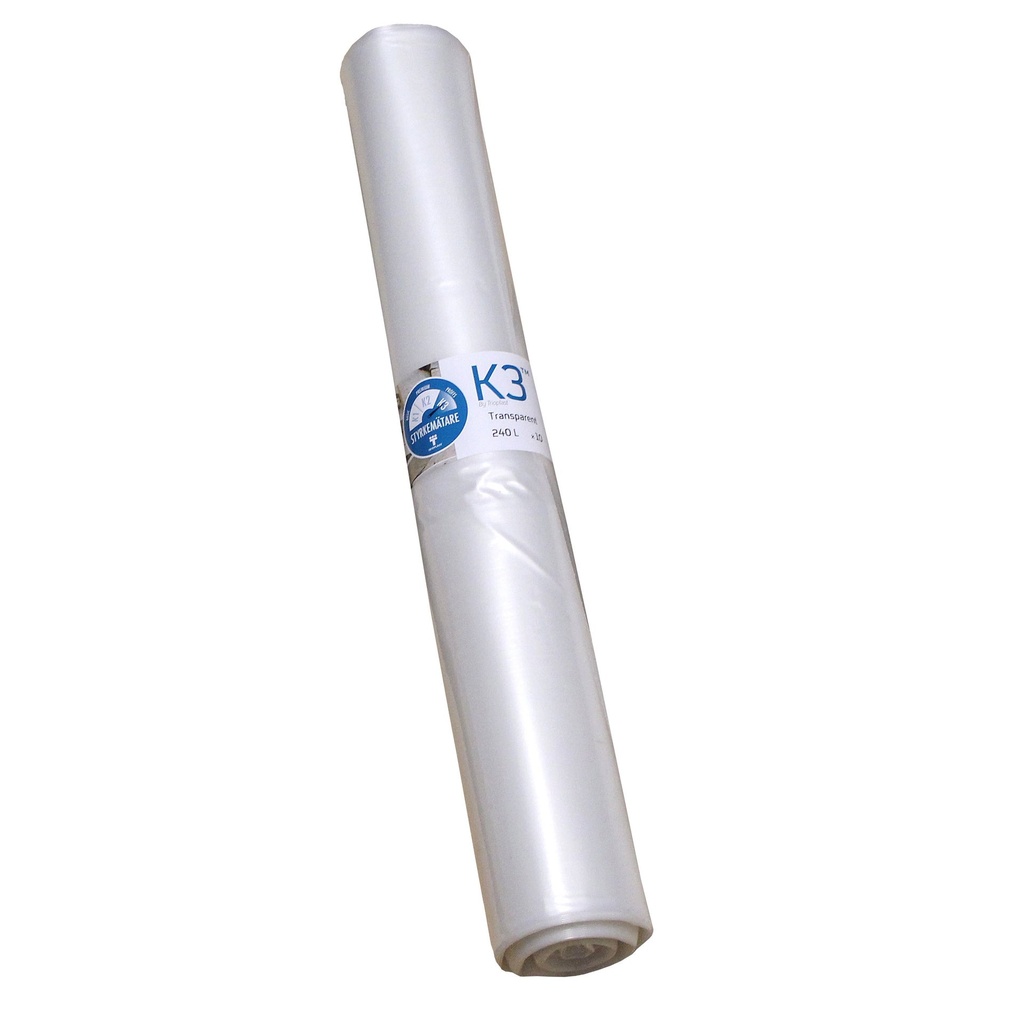 Sopsäck 240 liter transparent 55 my 10/rl
