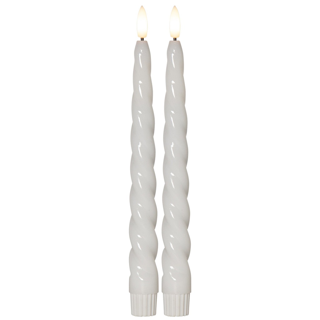 LED Antikljus Flamme Shine 2-pack vit
