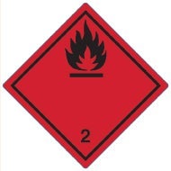 Farligt gods-etiketter 2.1 Flammable Gas 250 st/rulle