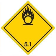 Farligt gods-etiketter 5.1 Oxidizer 250 st/rulle