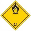 Farligt gods-etiketter 5.1 Oxidizer 250 st/rulle