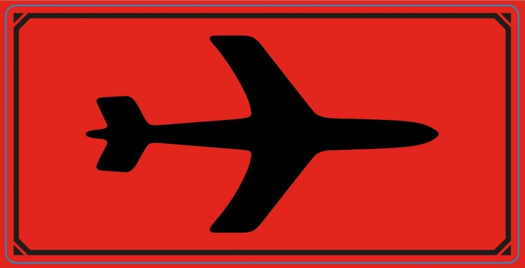 Varningsetikett Symbol Flyg 1000/rl