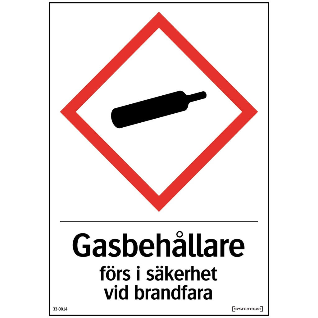 Självhäftande dekal Gasbehållare förs i säkerhet A6 105x148 mm