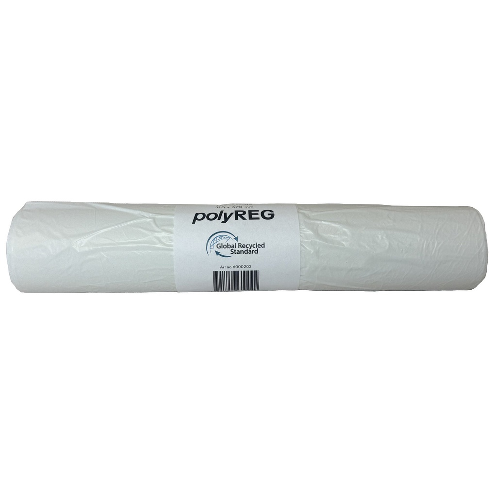 Papperskorgspåse PolyREG GRS 30 liter 510x570 mm vit 10x100 st