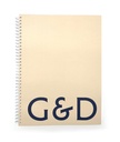 Wire-O block, G&D, A4, vit spiral, beige omslag 25 block/krt
