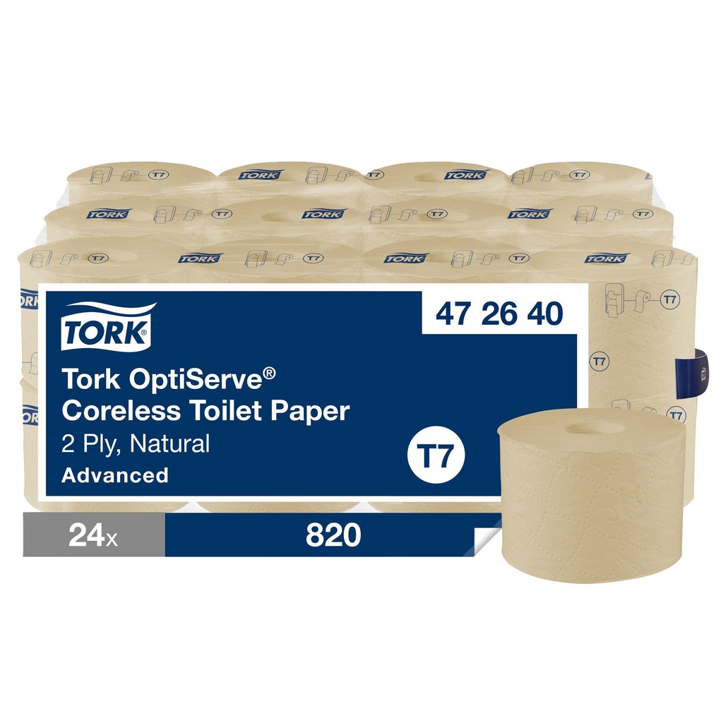 Toalettpapper OptiServe® Coreless Natur T7 24 rullar
