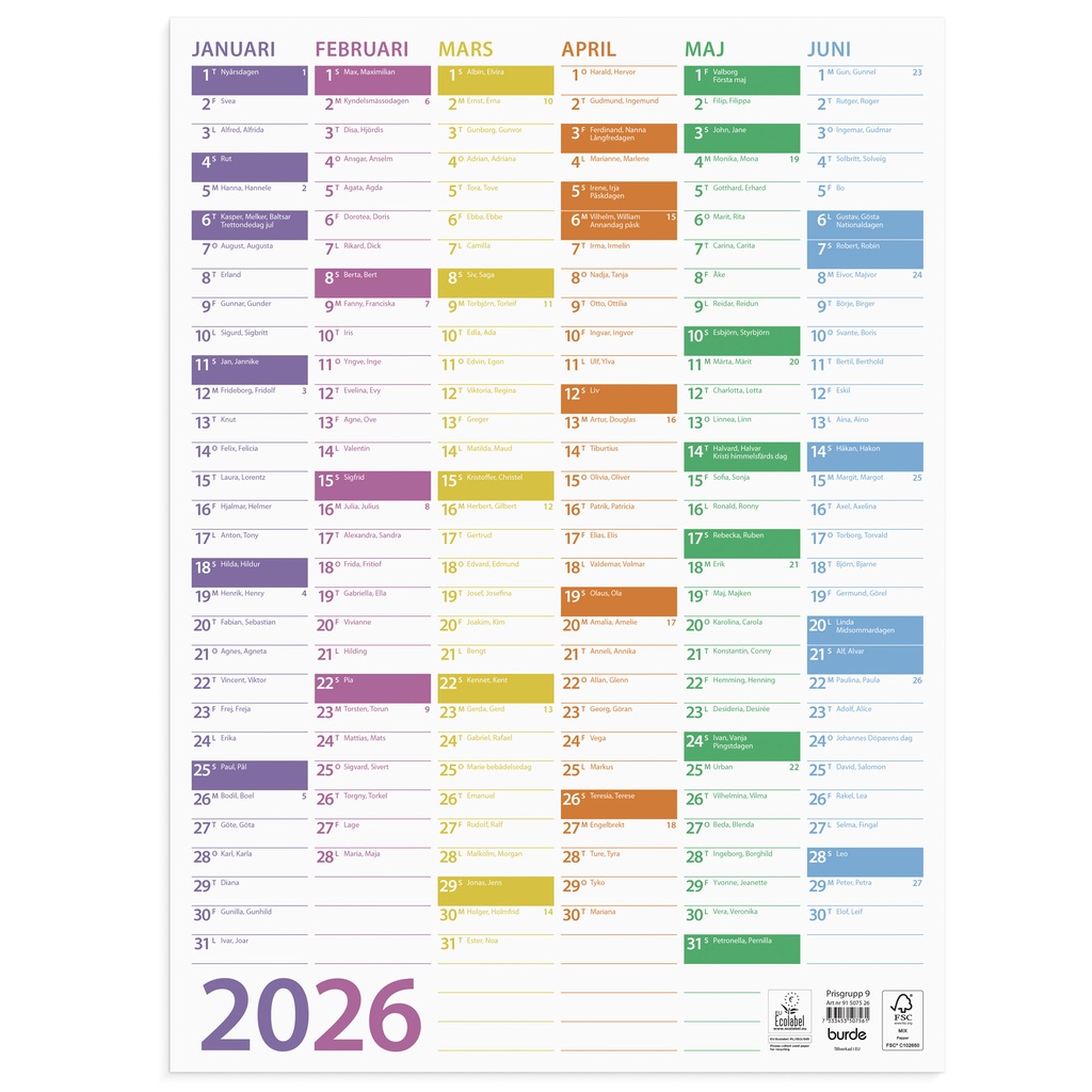 Väggblad Trend 2026