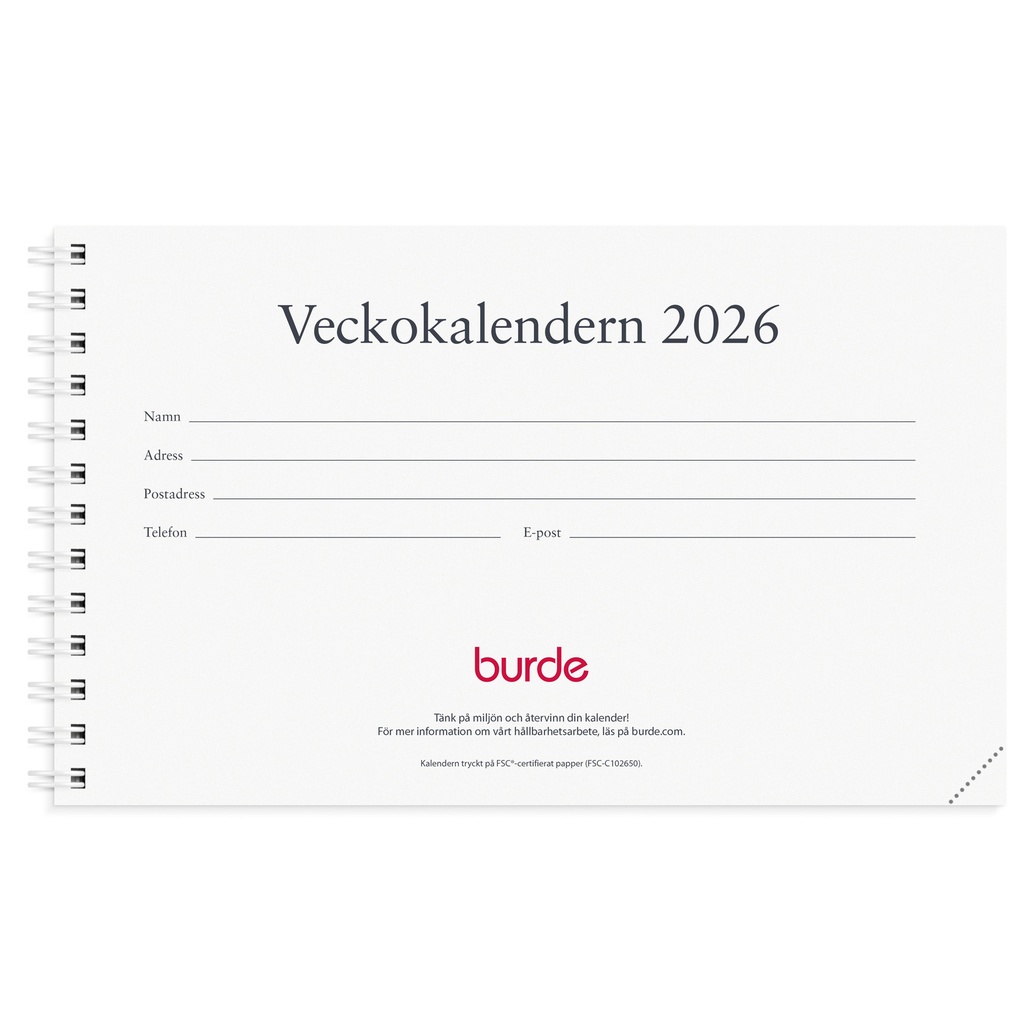 Veckokalendern refill 2026