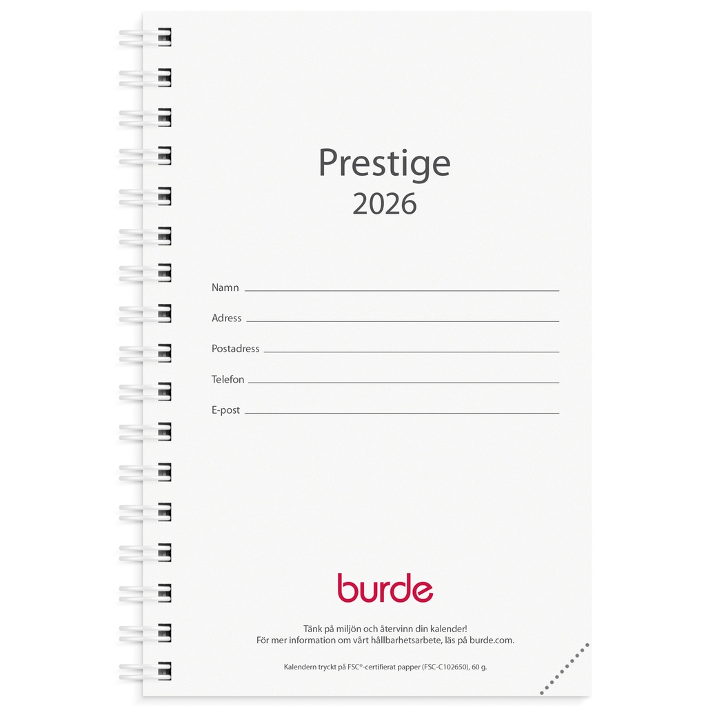 Kalender 2026 Prestige refill