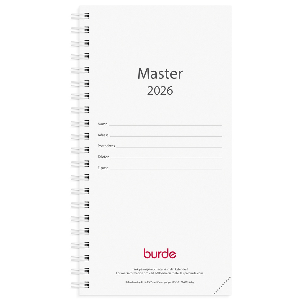 Kalender 2026 Master refill