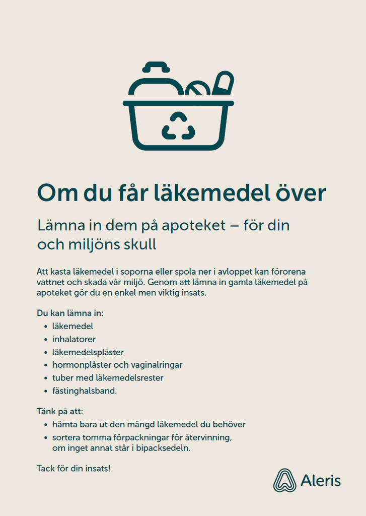 Affisch A3 ”Om du får läkemedel över”