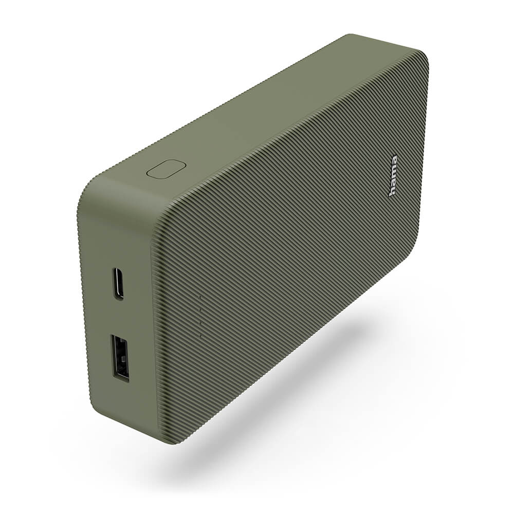 Powerbank 20000mAh USB-C+A Grön