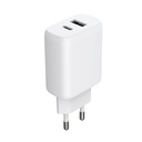 Laddare 1xUSB-C + 1xUSB-A PD/PPS 30W + 18W QC vit
