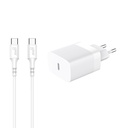 Laddare 1xUSB-C PD/PPS 30W + kabel USB-C till USB-C vit