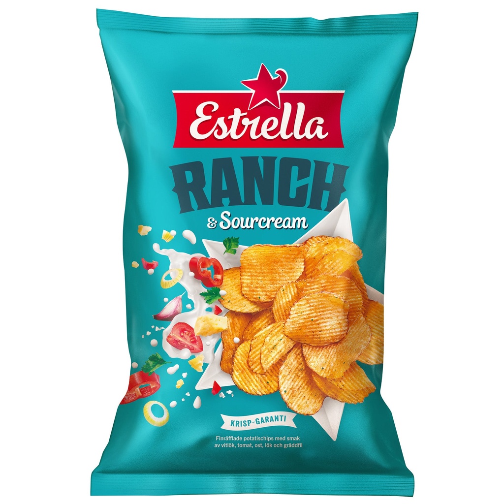 Chips Estrella Ranch & Sourcream 18x275 g