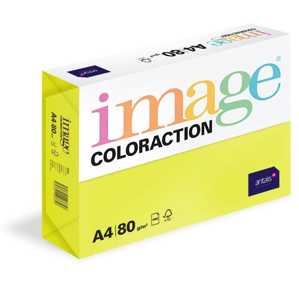 Kopieringspapper Image A4 80g neongul 500 st/fp