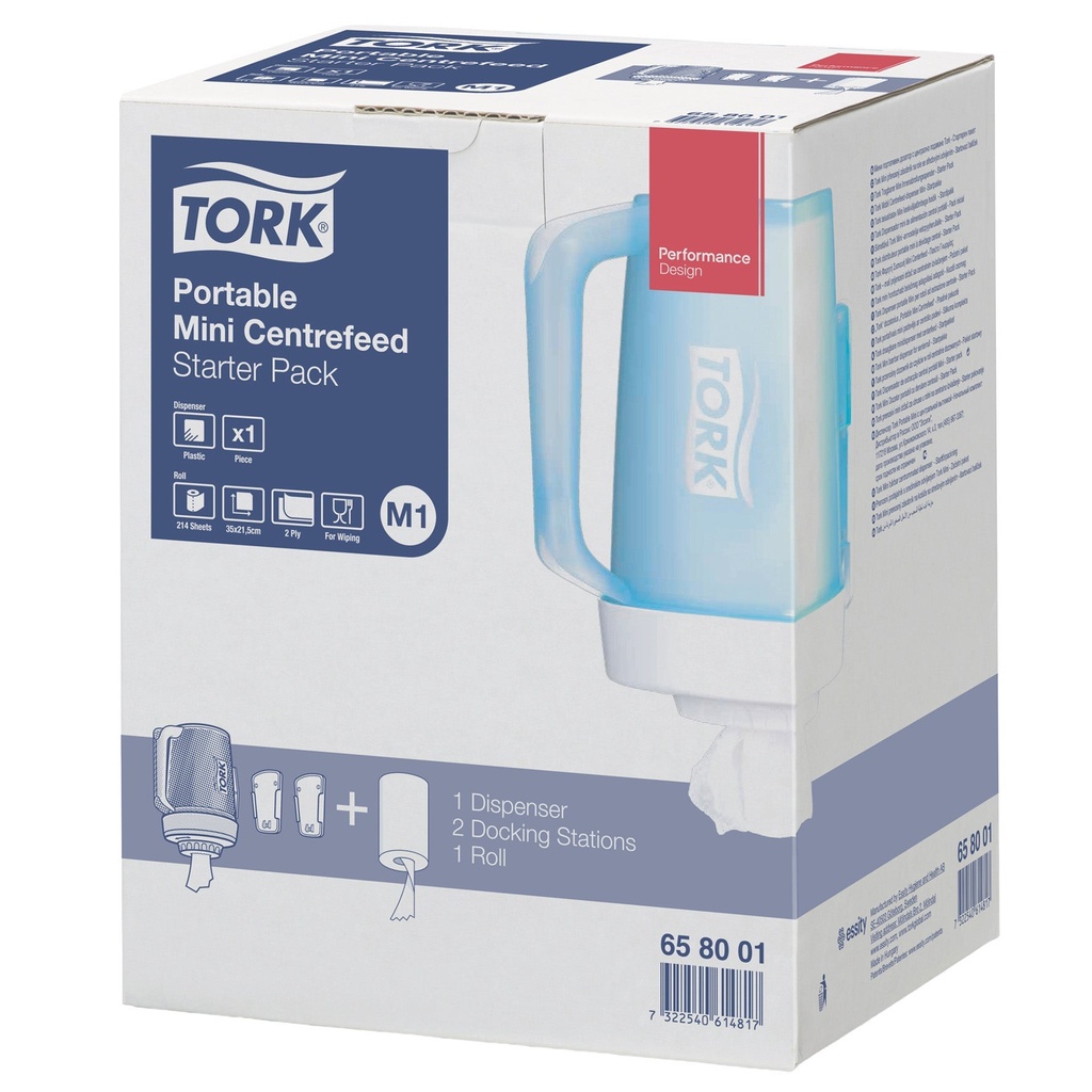 Dispenser + Torkrulle M1 bärbar Starter Pack