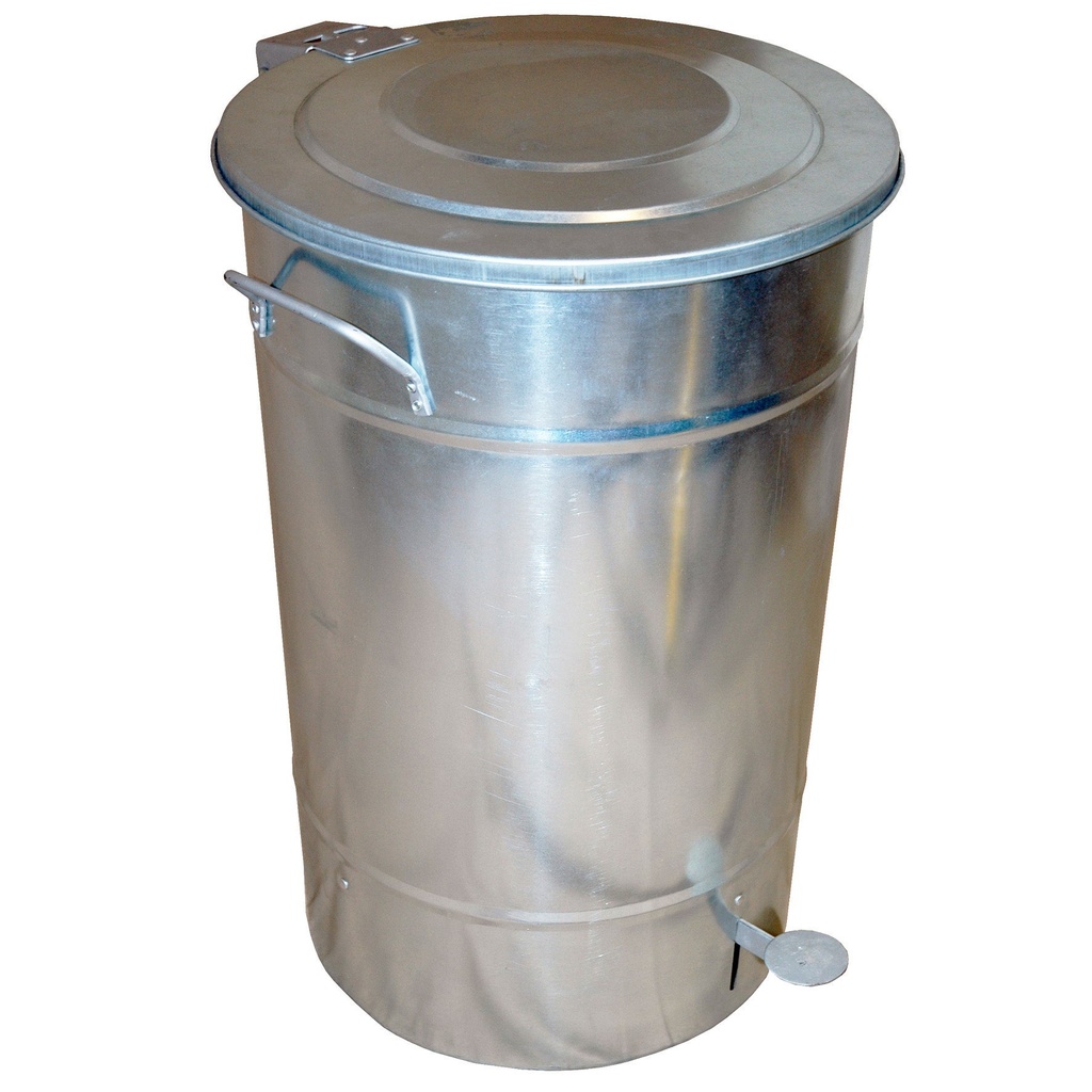 Avfallstunna Greger med lock/pedal 30 liter galvaniserad