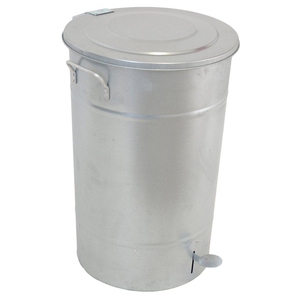 Avfallstunna Greger med lock/pedal 70 liter galvaniserad