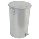 Avfallstunna Greger med lock/pedal 70 liter galvaniserad