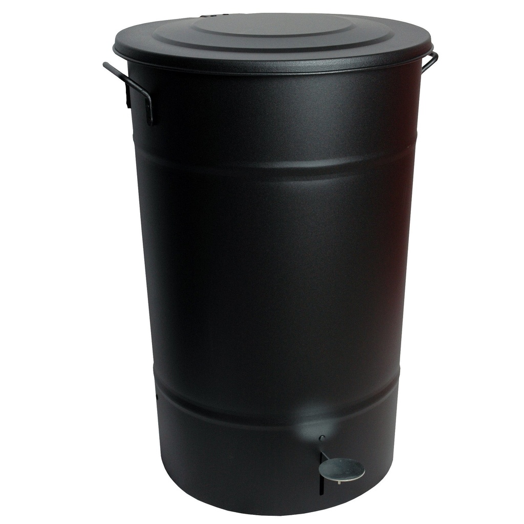 Avfallstunna Greger med lock/pedal 70 liter svart