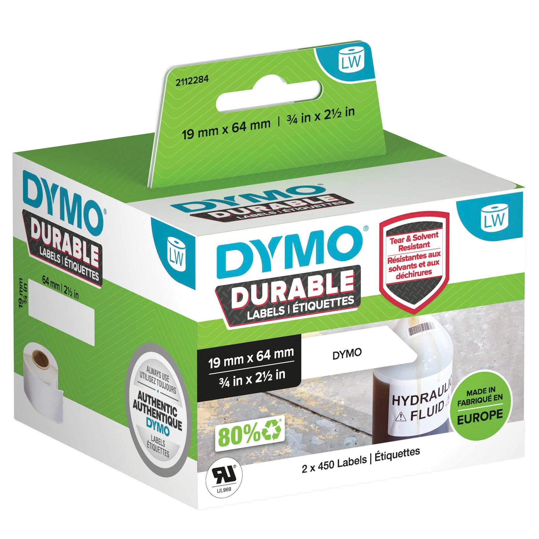 [2275794] Etikett Dymo Durable 19x64 mm