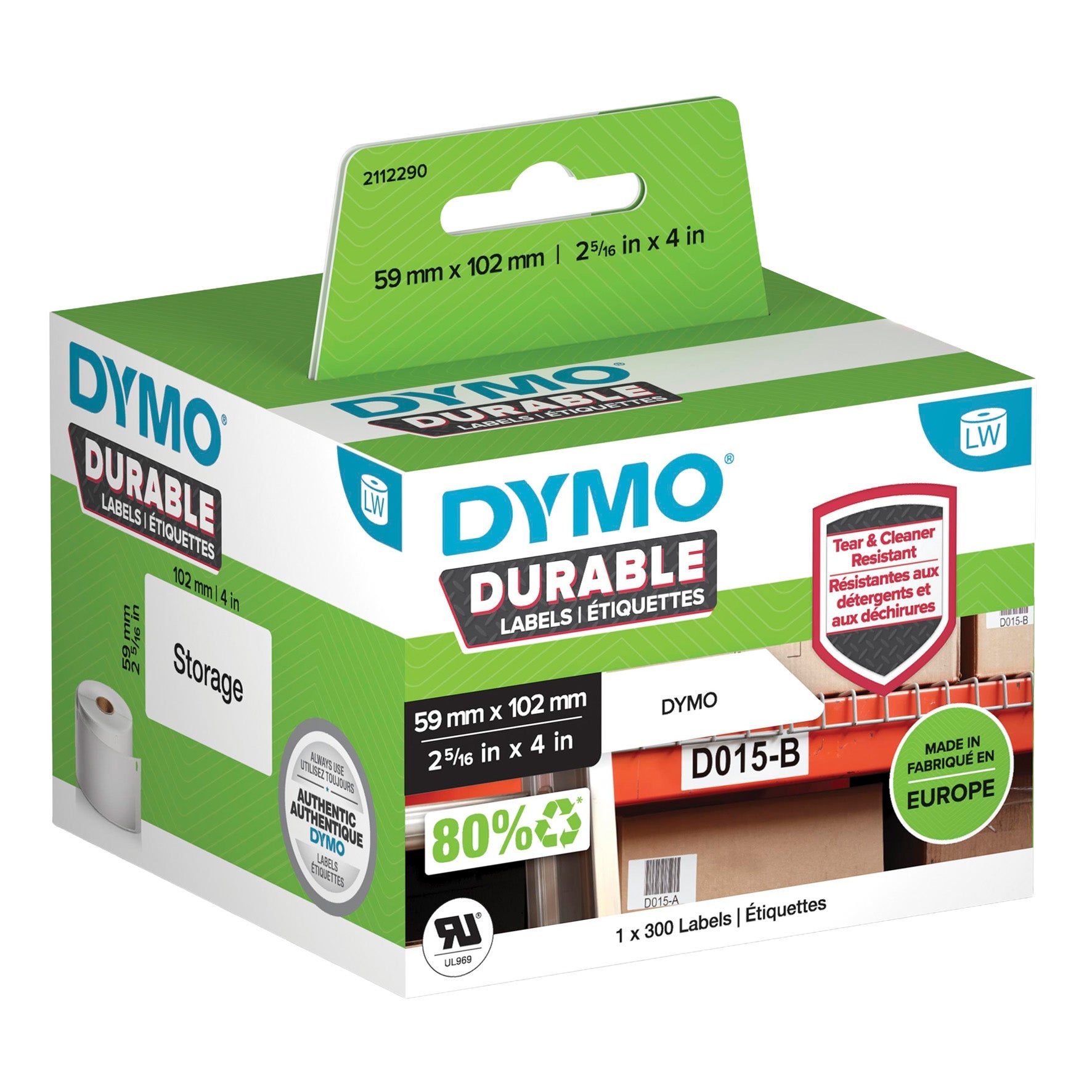 [2275791] Etikett Dymo Durable 59x102 mm