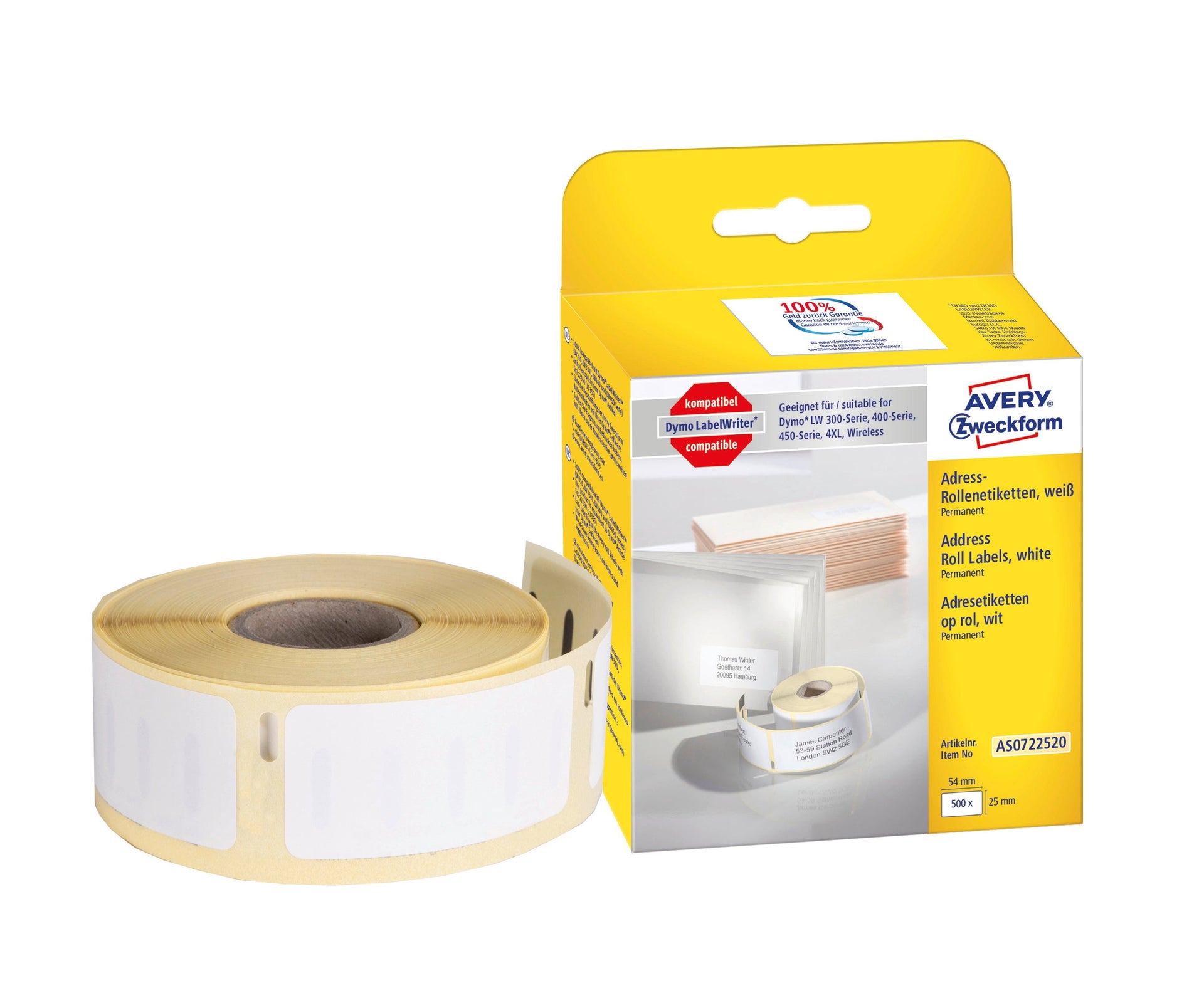 [2275980] Etikett Avery 24 x 54 mm 500 st/fp