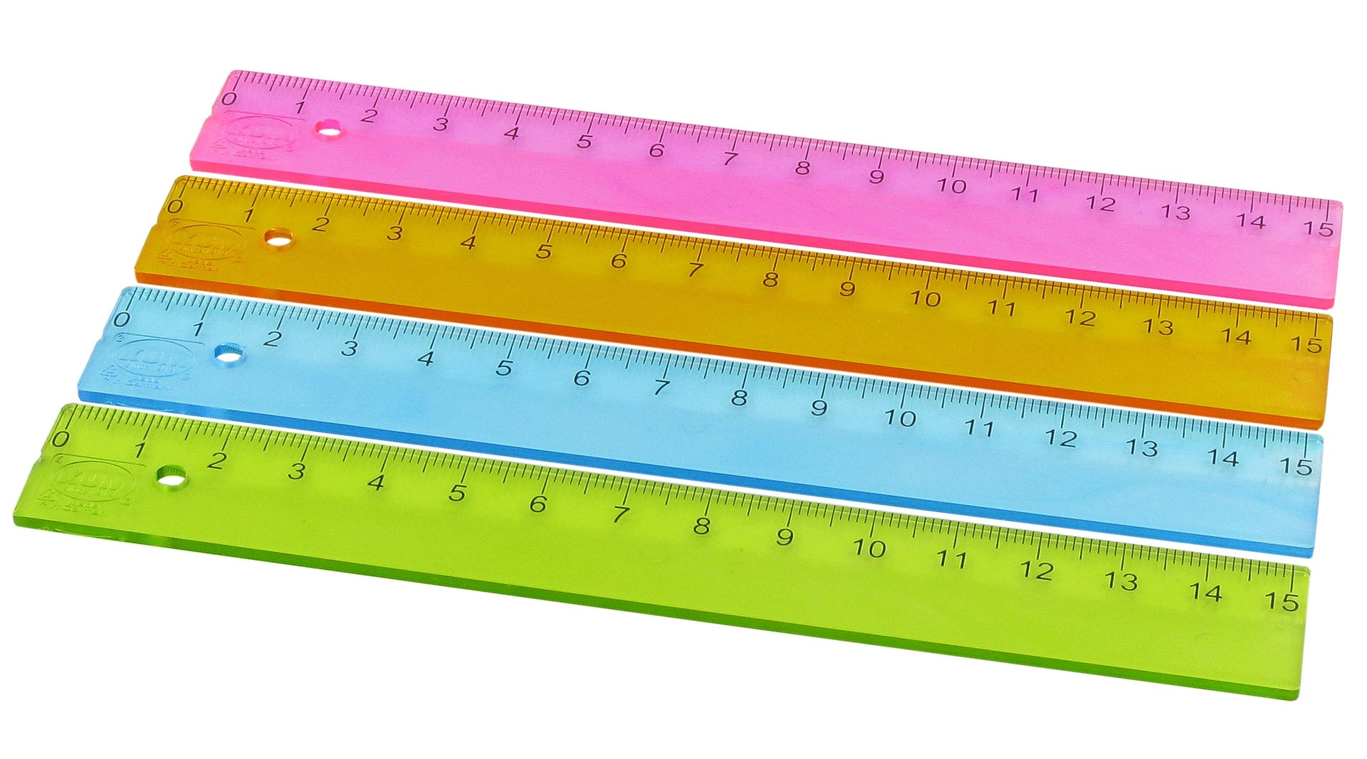 [2120110] Linjal transparent osorterade färger 15 cm