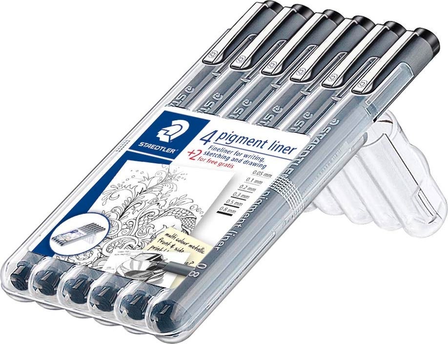 [2209640] Fineliner Staedtler svart 6 st/fp