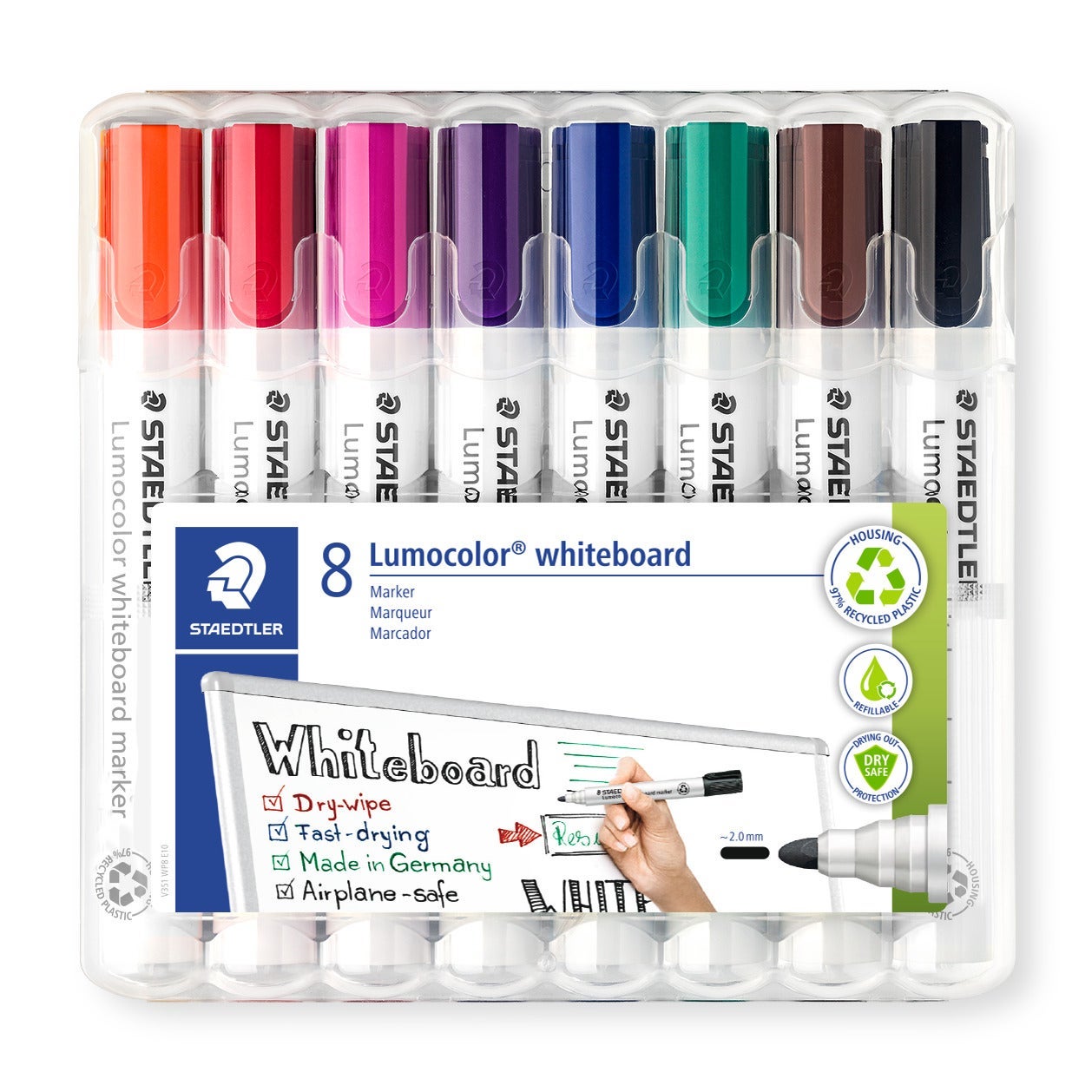 [2409638] Whiteboard-penna Staedtler rund 8 st/fp