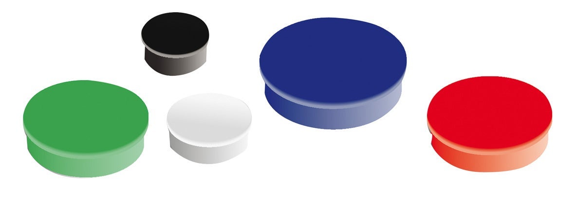 [2032349] Magnet rund  30 mm sorterade färger 10 st/fp