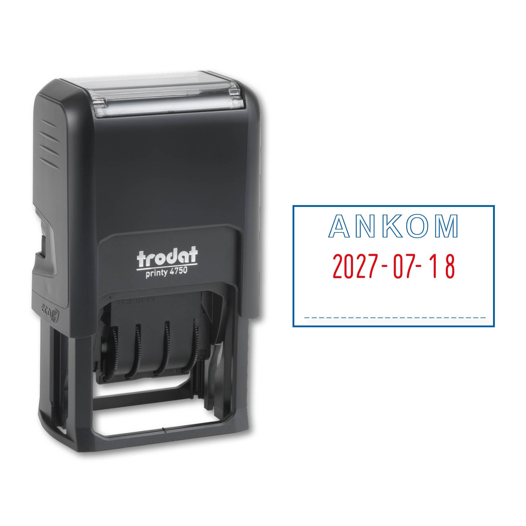 [2270330] Stämpel Ankom + Datum Trodat 4750