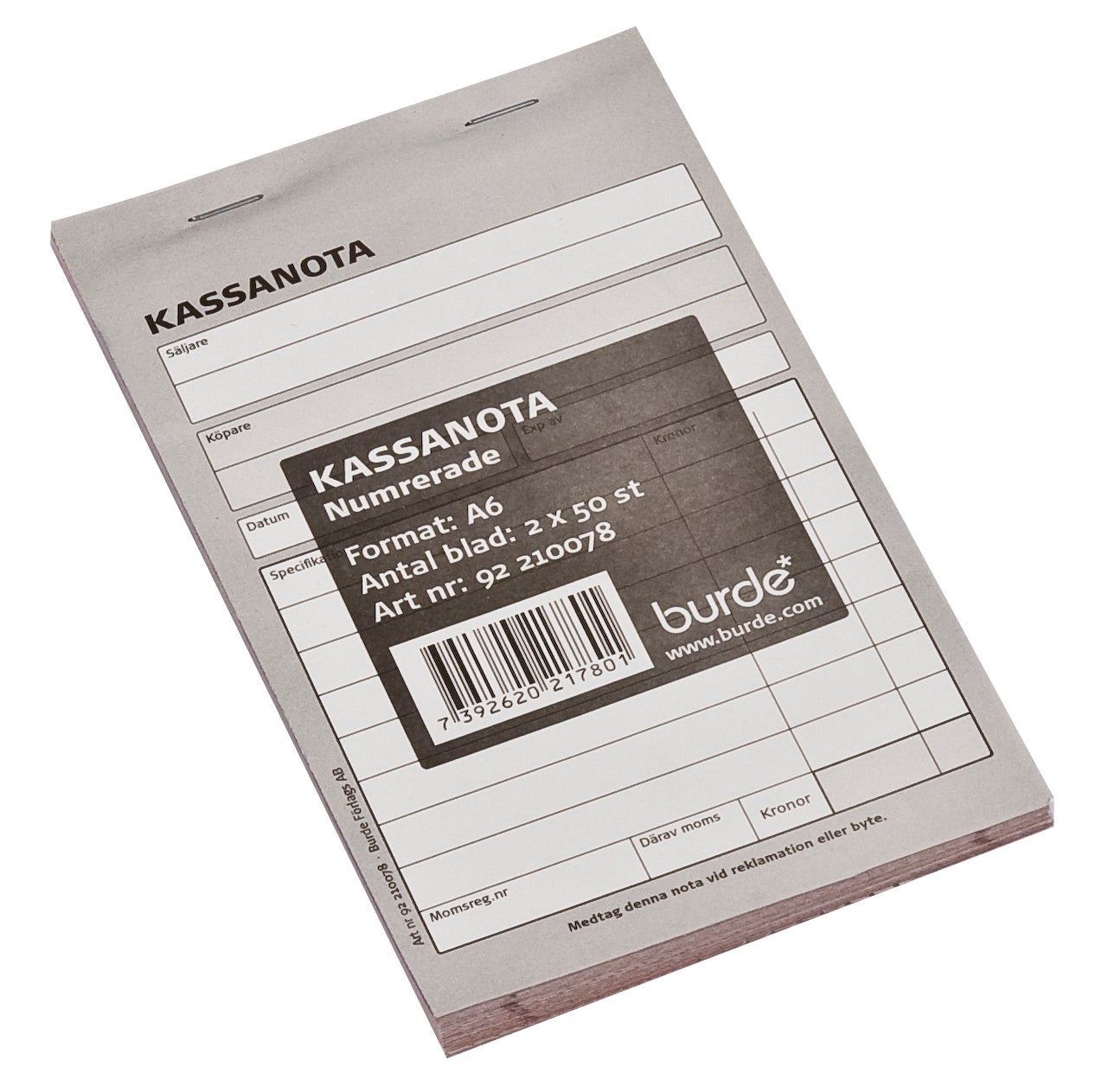 [2011206] Kassanota 100x150mm 2x50numrerade blad