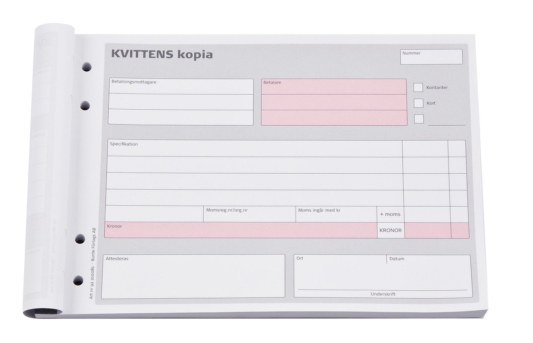 [2011215] Kvittensblock A5L 2x50blad