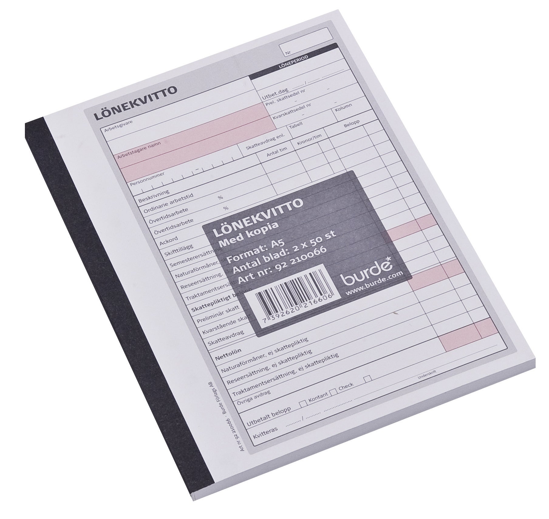 [2011219] Lönekvitto A5 med kopia 2x50blad