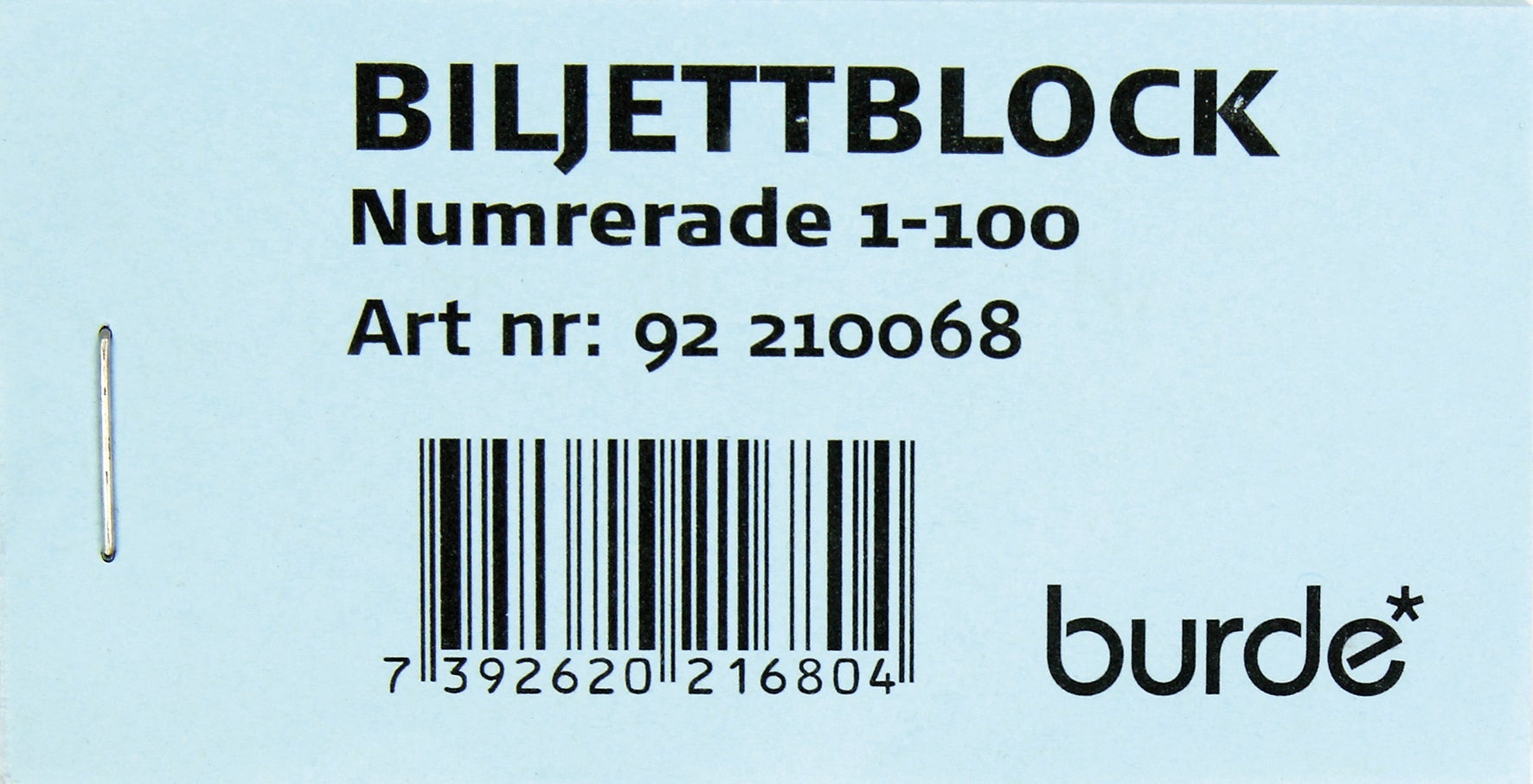 [2046101] Biljettblock NR 1-100 Blå