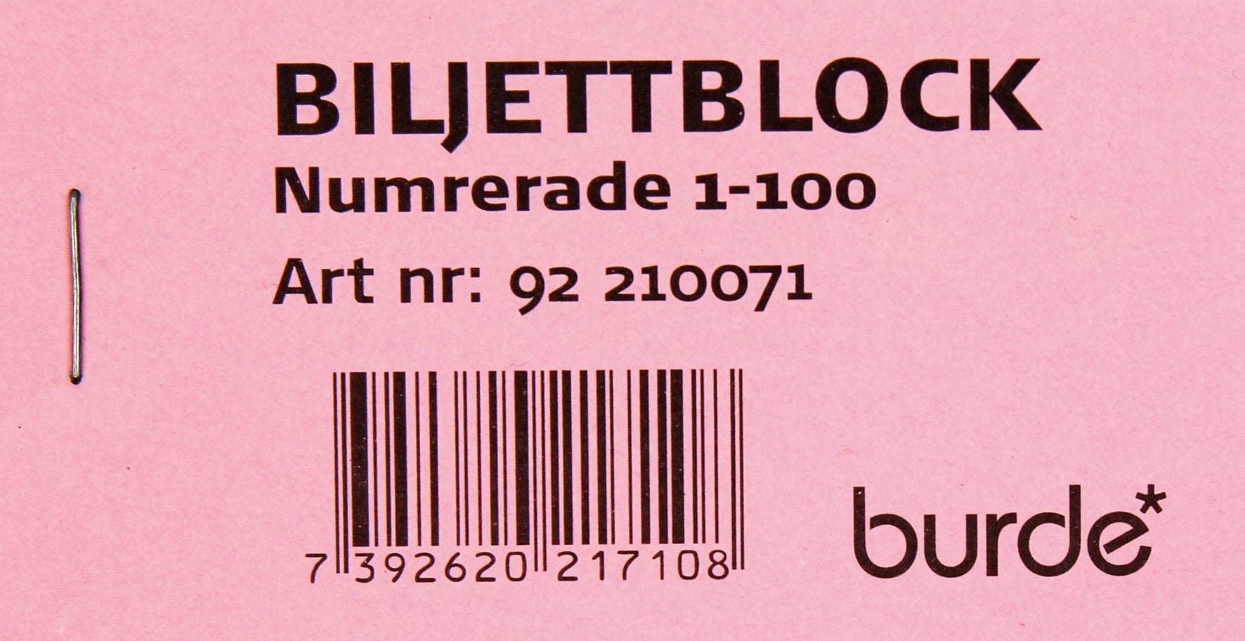 [2046103] Biljettblock NR 1-100 Rosa