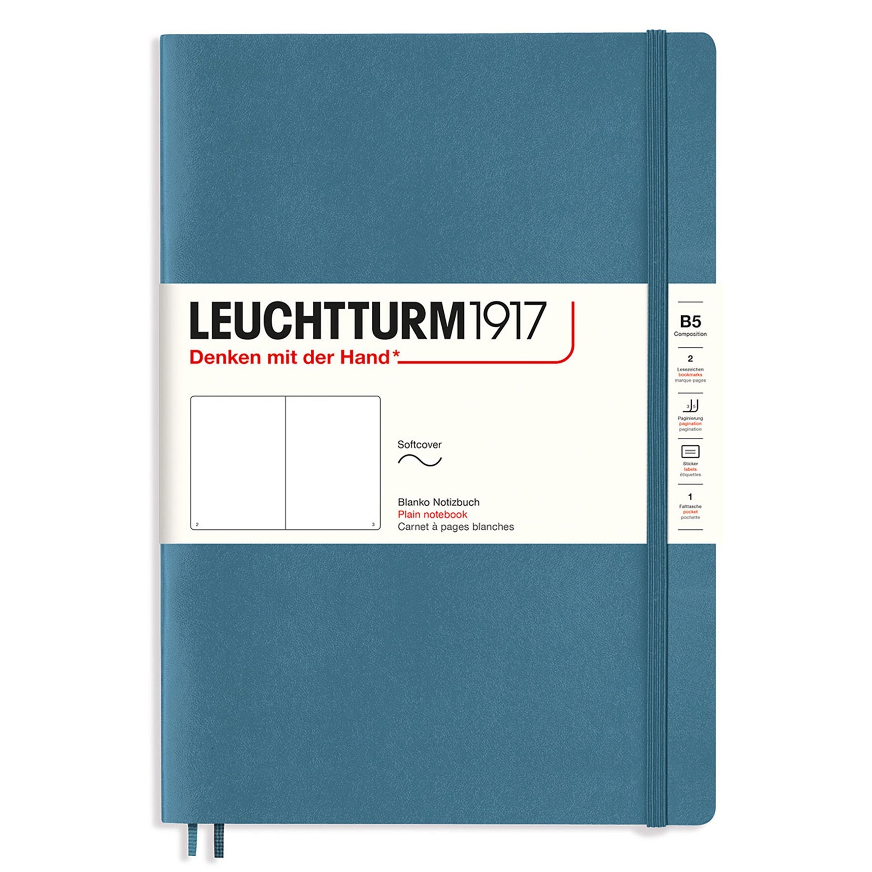 [2634891] Anteckningsbok B5 soft blank Stone Blue